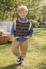 Ensemble 3 pieces garcon chemise en jeans – Image 4