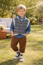 Ensemble 3 pieces garcon chemise en jeans – Image 3
