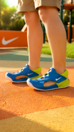 Sandale nike sunray 3 original bleu foncé arriere pistache – Image 2
